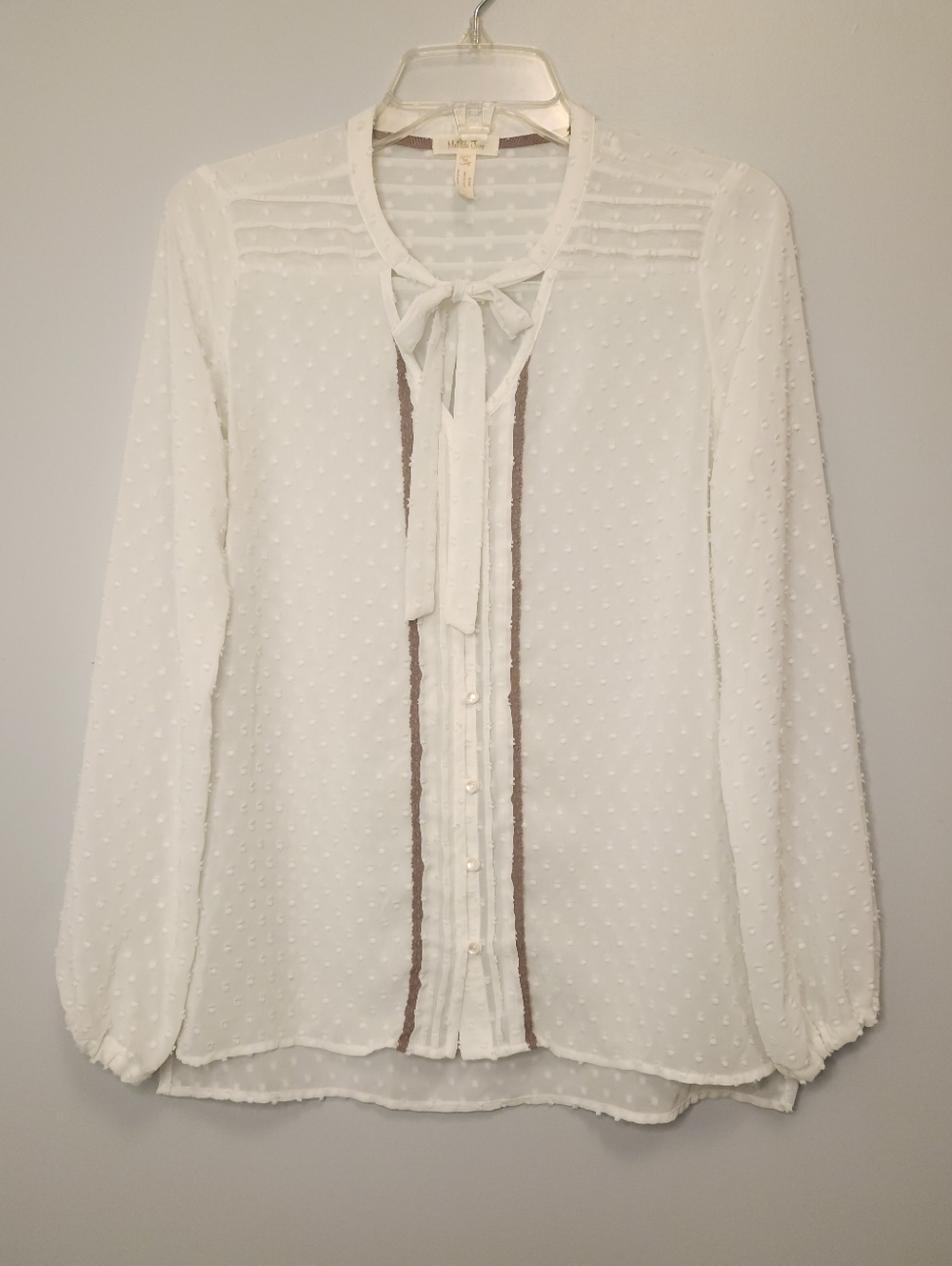 Matilda Jane Friends Forever Ranae Swiss Dot Chiffon Blouse Size Medium